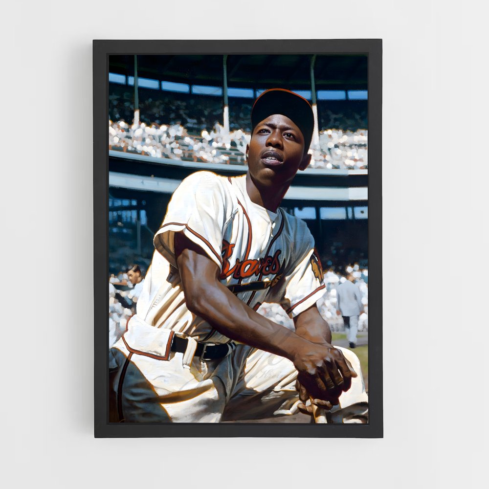 Poster Hank aaron batte – affiche Baseball (vue 2)